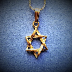 Star Of David Gold. 14k Solid Gold Woven Star Of David Pendant. Gold Twisted David Star Necklace From Israel. Gold Jewish Star Necklace.