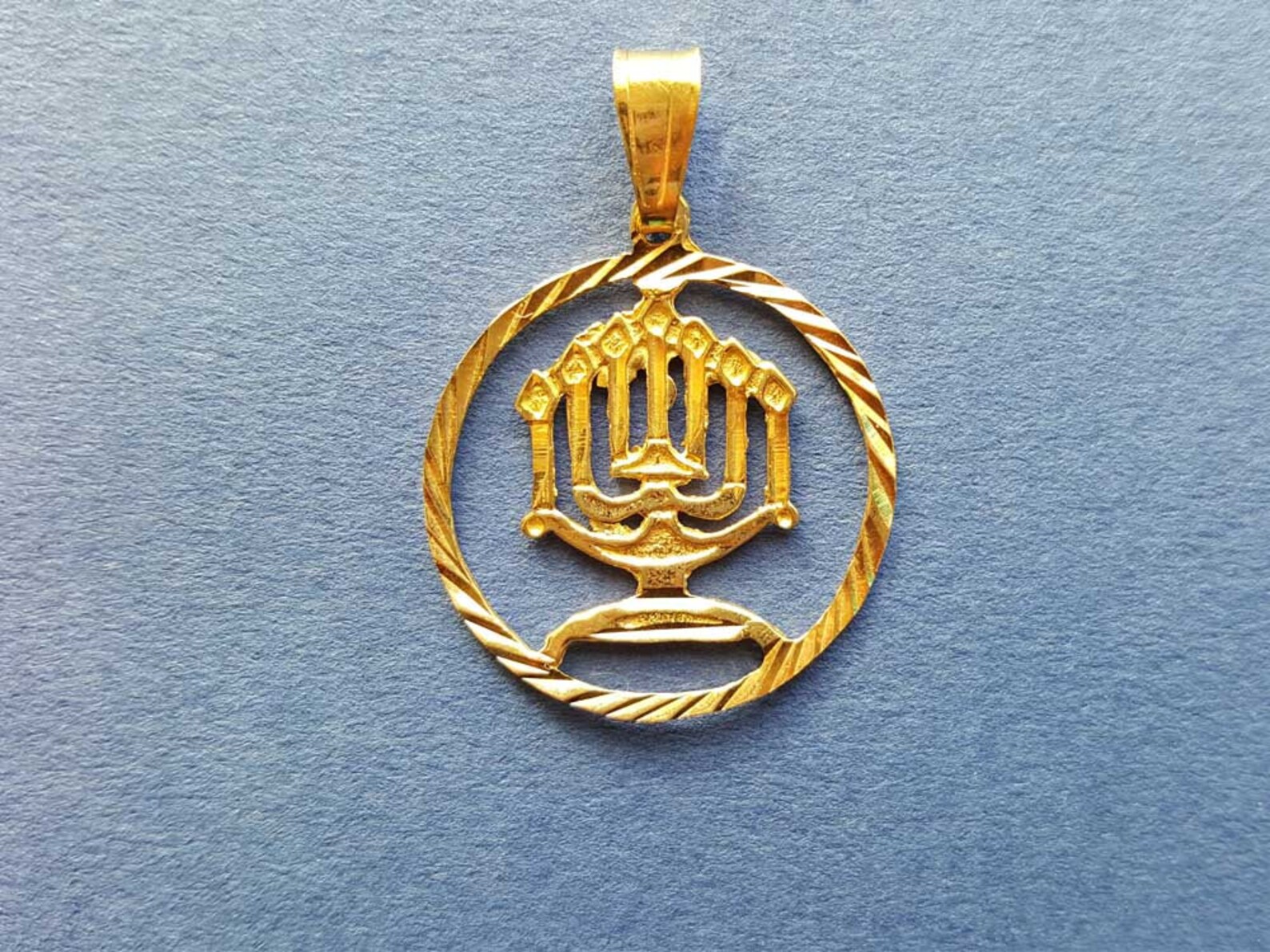 Gold Menorah Necklace.Menorah Jewelry.Men's Etsy