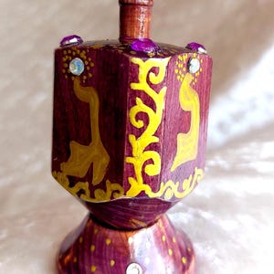 Hanukkah Dreidel From Israel. Handmade Olive Wood Dreidel. Dreidels For Collectibles. Jewish Holidays Gift. Personalized.