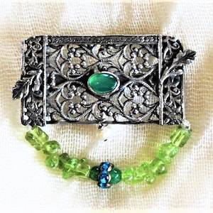 Israeli Unique Brooch. Silver Filigree Brooch. Israeli Jewelry. lapel Brooch. Scarf Brooch. A Hat Pin. Personalized For Her. Custom Jewelry.