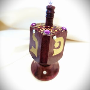 Hanukkah Dreidel From Israel. Handmade Olive Wood Dreidel. Dreidels For Collectibles. Jewish Holidays Gift. Personalized.