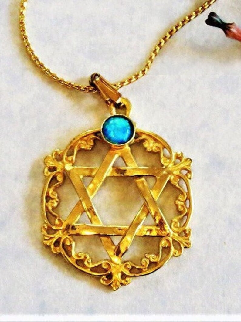 Star of David Gold. 14k Gold Star of David Pendant. Star of David