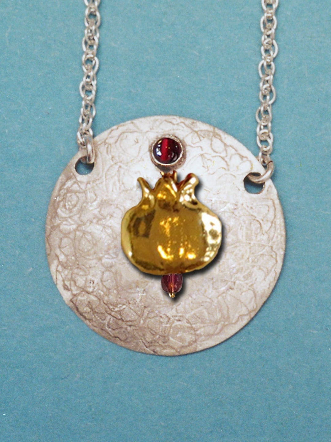 Bat Mitzvah Gifts. Bat Mitzvah Gift From Israel. Gold Layering Pomegranate Necklace. Bat Mitzvah