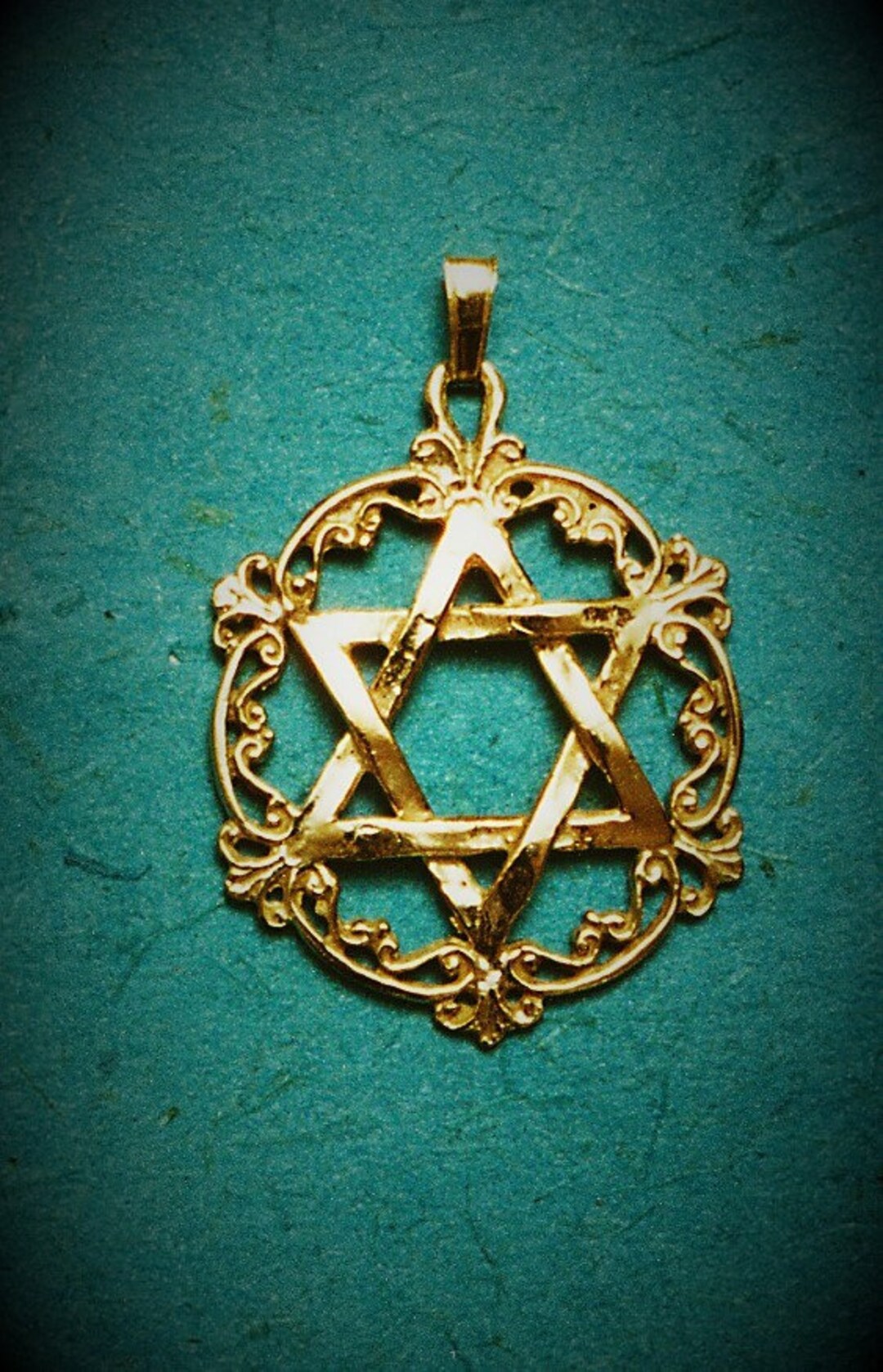 Gold Star of David Necklace. 14k Solid Gold Star of David Pendant. Men