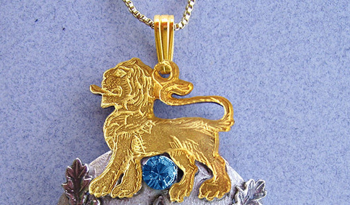 Lion Of Judah Necklace.Gold Lion Of Judah.14k Gold Lion Etsy