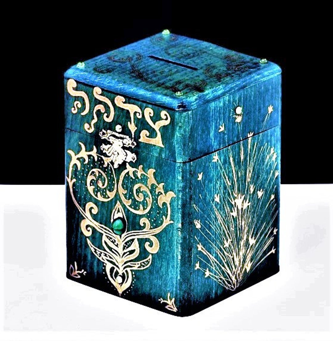 Tzedakah Boxes. Olive Wood. Crystals. Pushke. Hand Crafted. Jewish