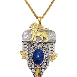 Gold Lion Of Judah Necklace. Gold Lion From Israel. Lion Of Judah Jewelry. Handmade Lion Of Judah. Lion Of Judah Pendant. Women Lion Jewelry