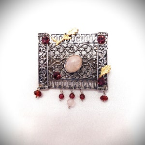 Israeli Gold and Silver Brooch. Handmade Filigree Brooch. Perfect Mother’s Day Gift. Customizable Gift for Wife. Best Gift For Mother.