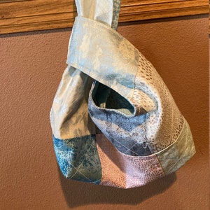 Japanese Knot Bag &quot;Winter Solstice&quot; bag individually made, exterior quilted, fully lined. FREE SHIPPING to contingent US