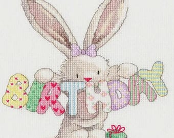 A "Birthday" Bebunni Counted Cross Stitch all-inclusive kit