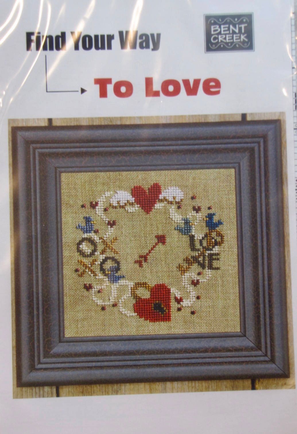 Find Your Way To Love Crossstitch Pattern With Red Beads Etsy