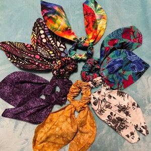 Colorful Scrunchies with Large Ties