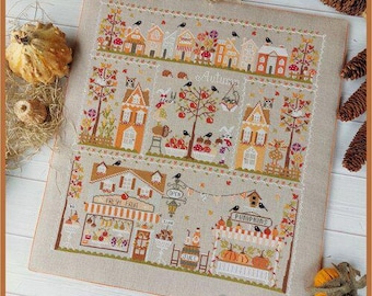 Autunno in citta counted cross stitch chart design presented by Crocette a gogo'