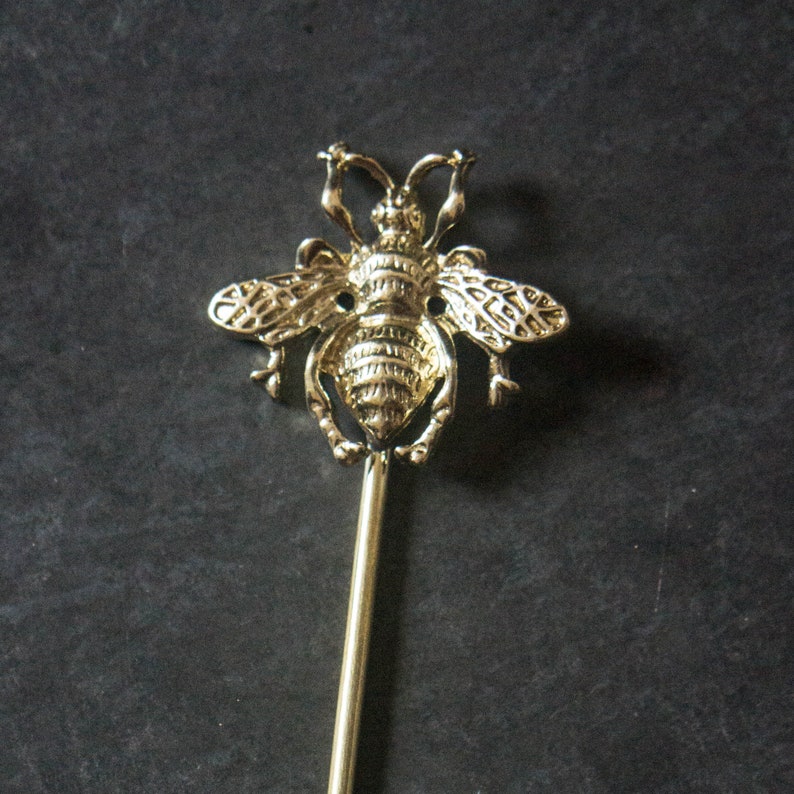 SALE Brass Bee Hat Pin or Pipe Cleaner: Golden Honeybee image 1