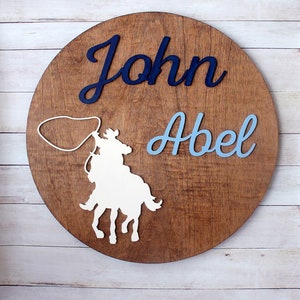 Cowboy Name Sign, Large baby name sign, Cowboy Nursery name sign, Baby boy sign, Wild West Nursery, Baby shower gift