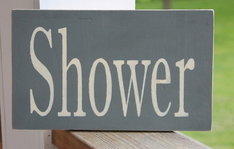 Shower Wood Sign Rustic Bathroom Sign Bathroom wall art