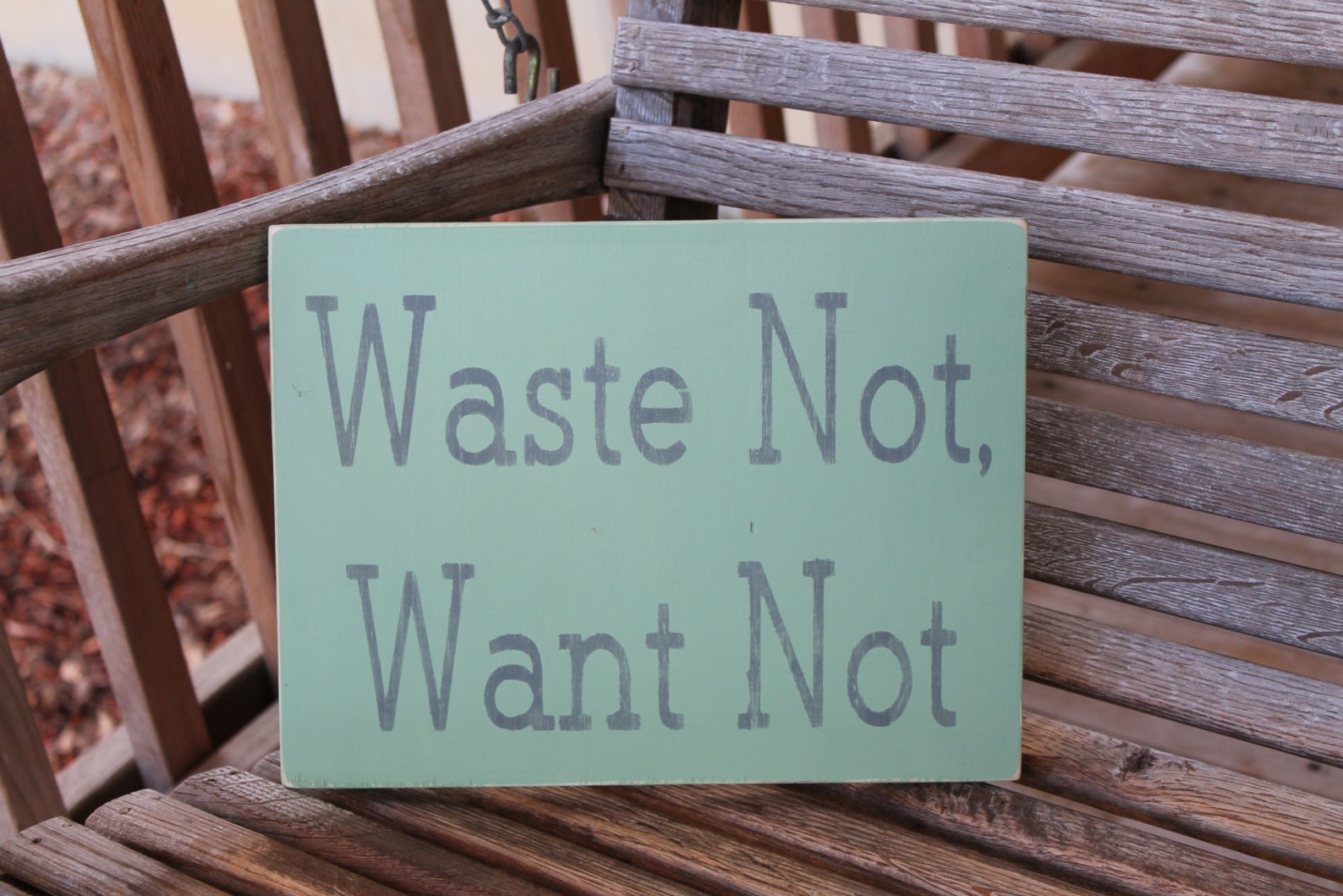 Wood Sign Waste Not Want Not Kitchen Dining Room Family Etsy