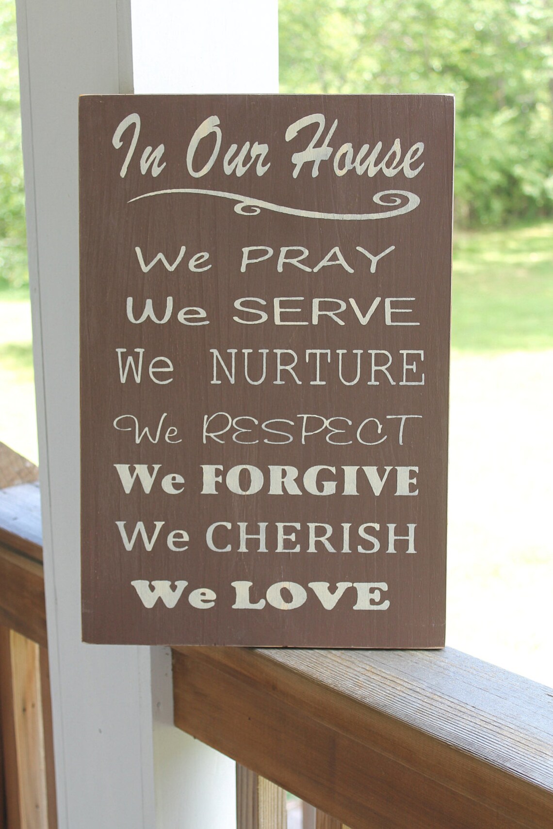 Religious Family Rules Sign Christian Family Rules Wood Sign Etsy