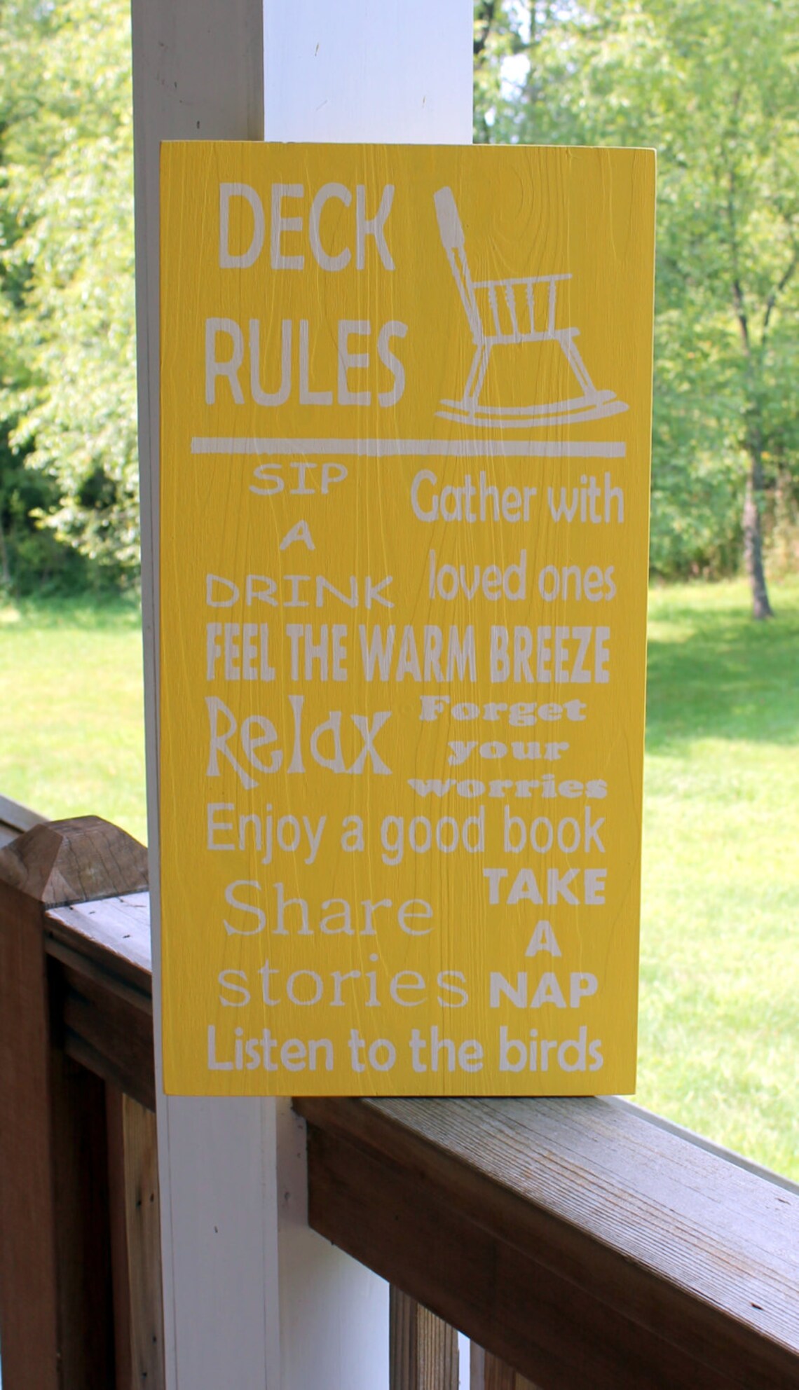 Deck Rules Wood Sign Subway Sign Family Rules Sign Garden Etsy