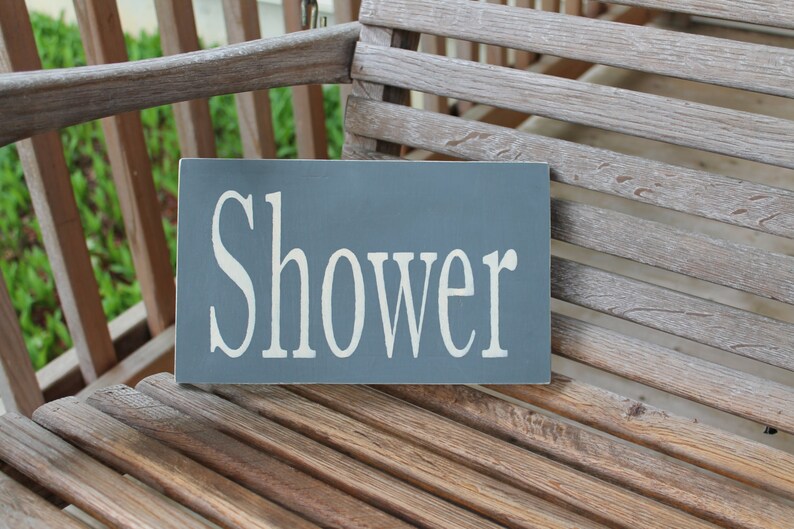 Shower Wood Sign Rustic Bathroom Sign Bathroom wall art