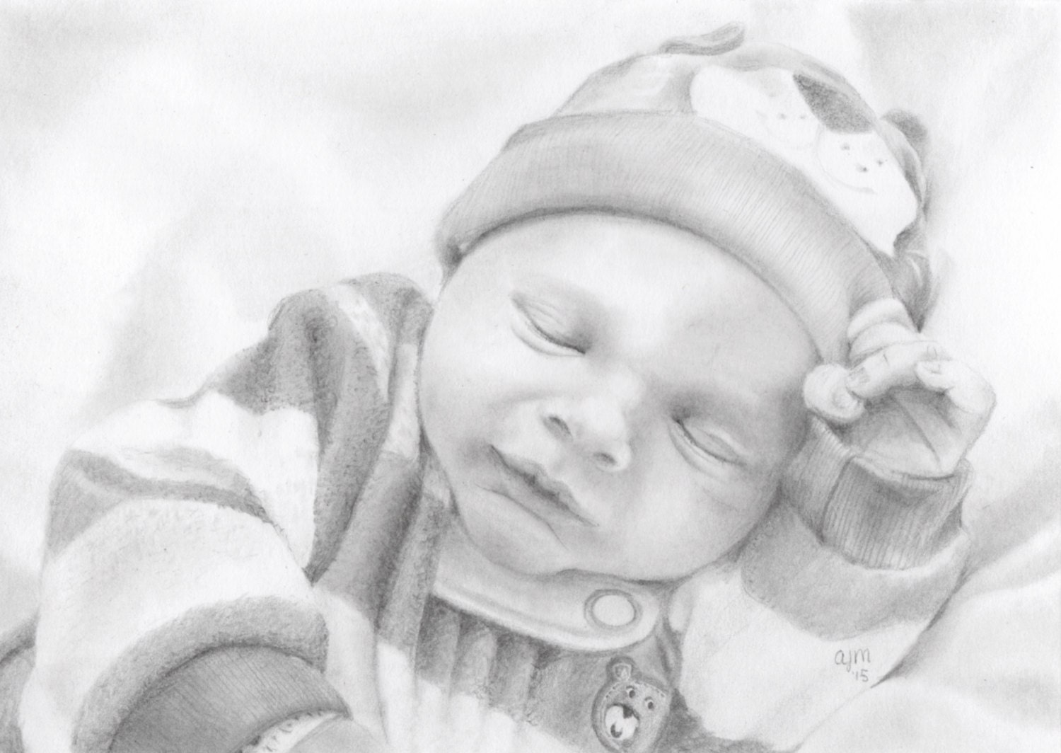 Custom Newborn Drawing Baby Illustration Memory Sketch Etsy