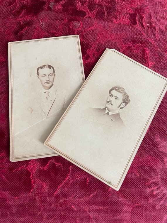Pair of Antique Cards Photography Gentleman Etsy