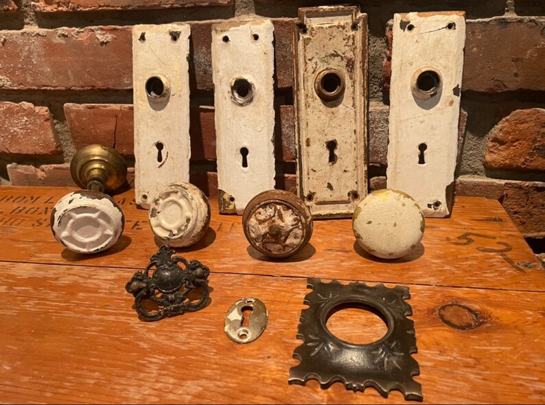 Antique Hardware Door Plates Door Knobs Key Hole Etsy