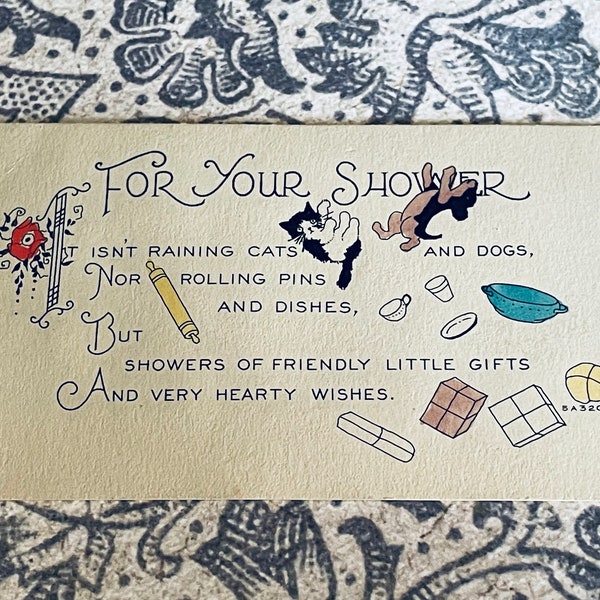 Bridal Shower Card Cats Etsy