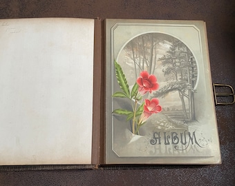 Antique Victorian Era Photo Album w/ 33 Cabinet Card Portrait Photos