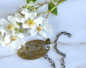 Rare Antique Brass Plated The Flint Outfitters for Men Account Holder Key Chain Flint Michigan