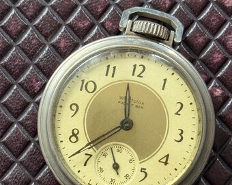 Vintage Westclox Scotty Pocket Watch: Black Dial, Luminous Numbers