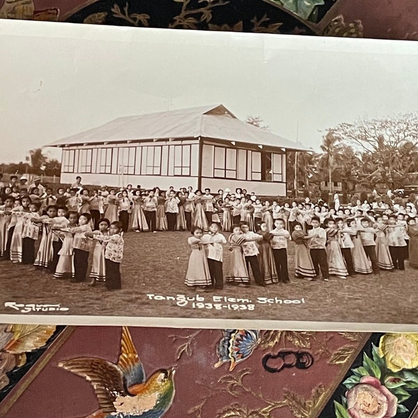 Vintage 1938 Tangub Philippines Elementary School Class Photo