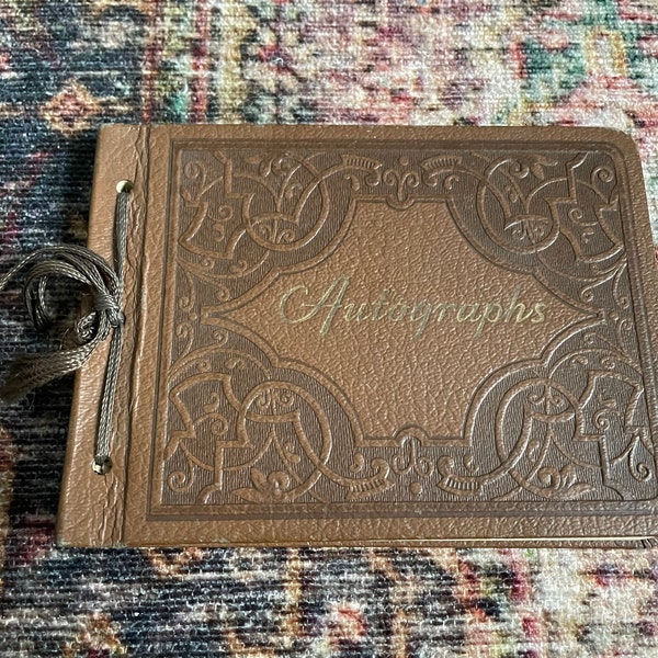 Antique 1920s-1930s Autograph Book w/ Picture