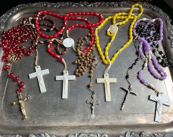 Vintage Assorted Rosaries Catholic Religious Sold Separately Colorful Beaded Gift