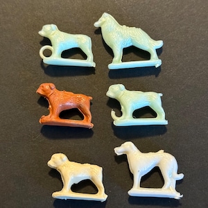 Vintage Cracker Jack Charms Gumball Machine Charms Mixed Lot of 6 Dogs Animals Lot #6