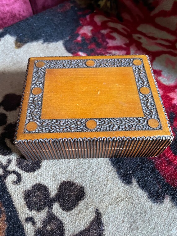 Vintage Wood Box Trinket Box Jewelry Box Made in … - image 2