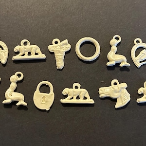 Vintage Cracker Jack Charms Gumball Machine Charms Mixed Lot of 12 Animals Western Lock Circus Seal Lot #8