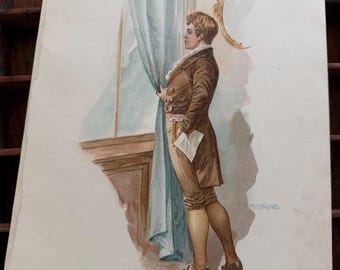 Antique 1893 Victorian Dapper Fine Gentleman Print Frederick A Stokes Co
