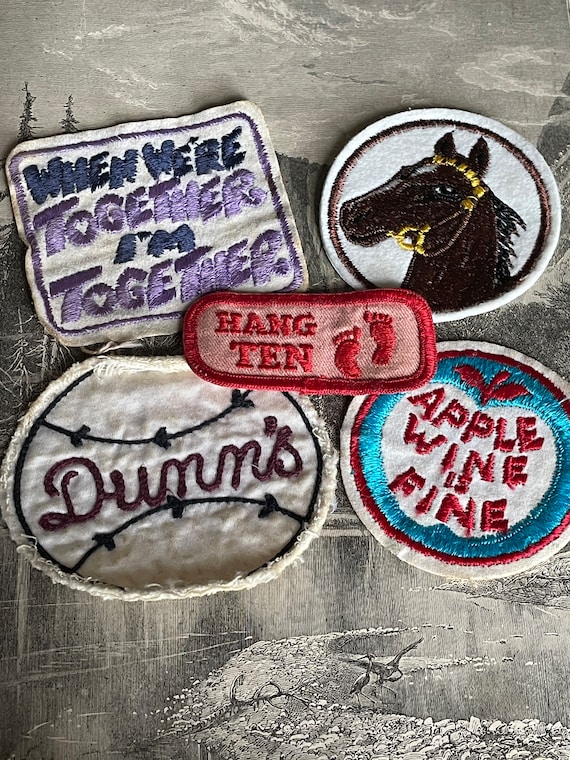 Assorted Vintage Embroidered Sew-on Patches Sold S