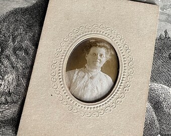 Antique Miniature Photo Portrait of Identified Woman