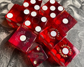 Vintage Reno Lake Tahoe Las Vegas Casino Dice Red Dice Lot 9 pieces