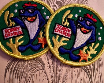 Vintage Sorry Charlie Starkist Tuna Sew on Patch NOS Funny Humor Gift