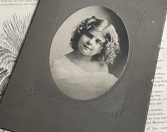 Antique Sepia Oval Portrait Card of Little Girl Grandhaven Michigan