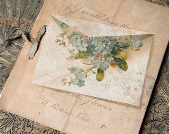 Antique Victorian Floral Poetry I Would Bring Thee a Little Flower Birthday Tribute Book Charlotte Dodge Brombacher Munic Gift Book