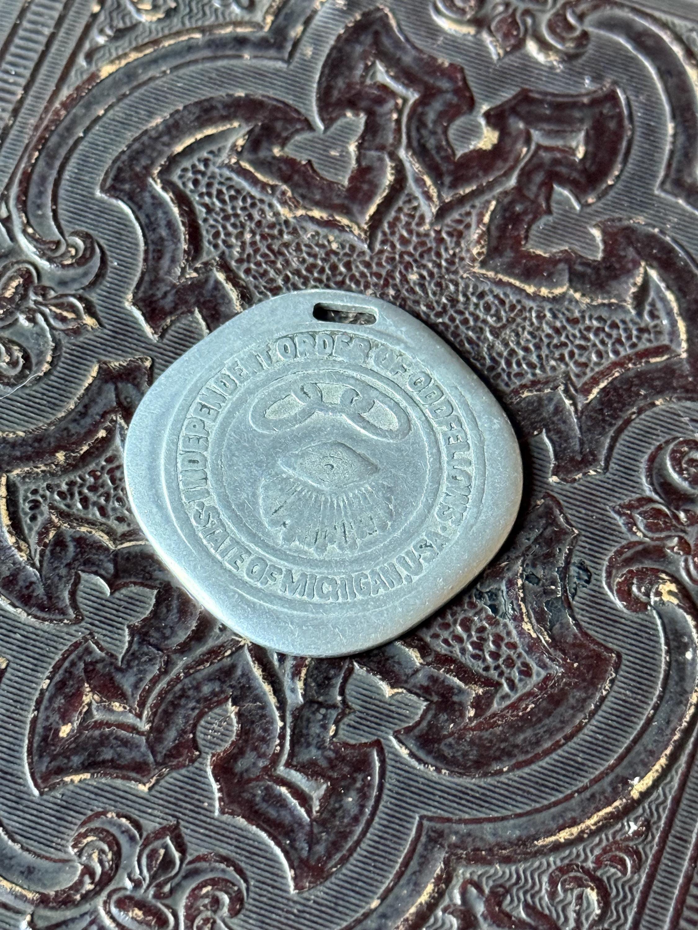 Antique Vintage Grand Lodge IOOF Odd Fellows Aluminum Key Fob