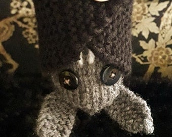 Hand Knitted Vampire Bat - portable to tale on your travels