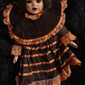 Victorian asylum collection Gothic hand painted porcelain dolls with hand made clothes & straitjackets image 2