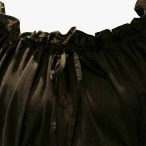 The Bardot boudoir Black cotton Nightgown- with drawstring tie  front & lots of ruffles  - uk size 12-14 comfortably