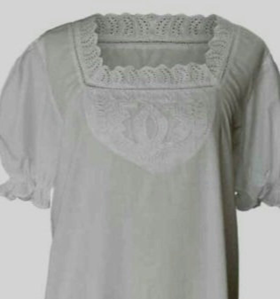 Victorian Style White Embroidered Nightgown 100 Cotton uk Etsy