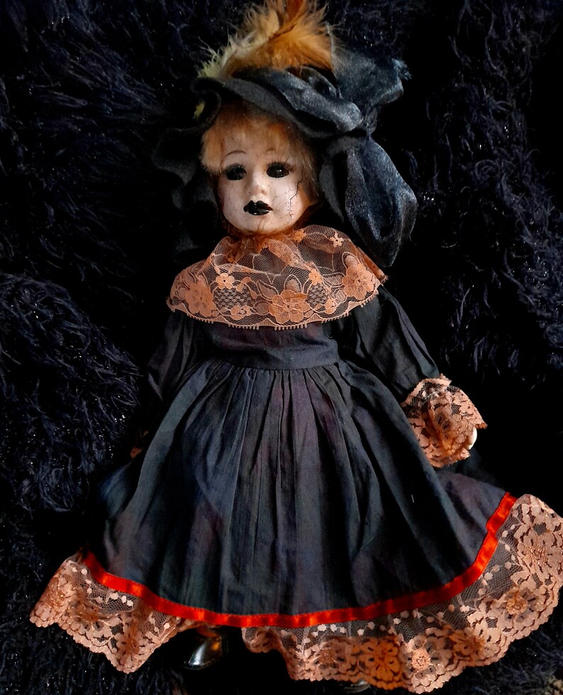 Victorian asylum collection Gothic hand painted porcelain dolls with hand made clothes & straitjackets image 3